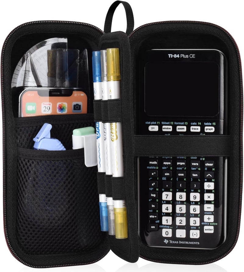 ZUJFPL Hard Graphing Calculator Case Compatible with Texas Instruments TI-84 Plus CE/TI-84 Plus/TI-Nspire CX II CAS/TI-Nspire CX II/TI-83 Plus/TI-85/TI-86/TI30xs/TI36X Pro/TI 34 Calculator - Black - Image 1